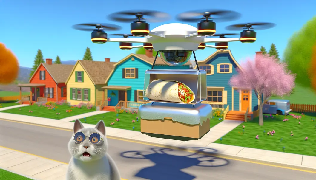 A delivery drone deciding if it’s sunglasses are really necessary.