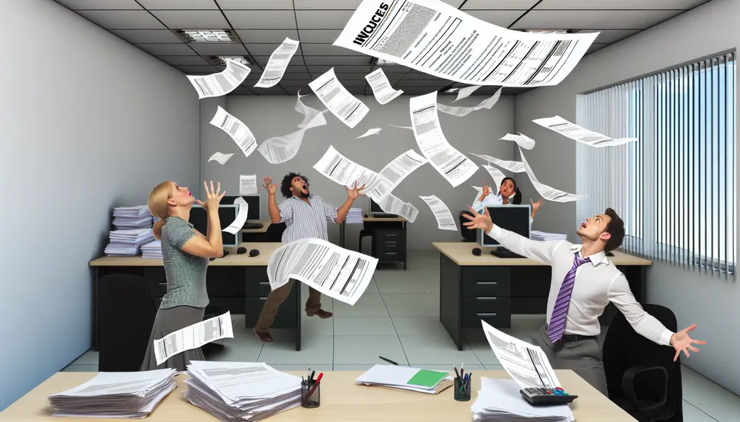 A sales order finding its way through office bureaucracy.